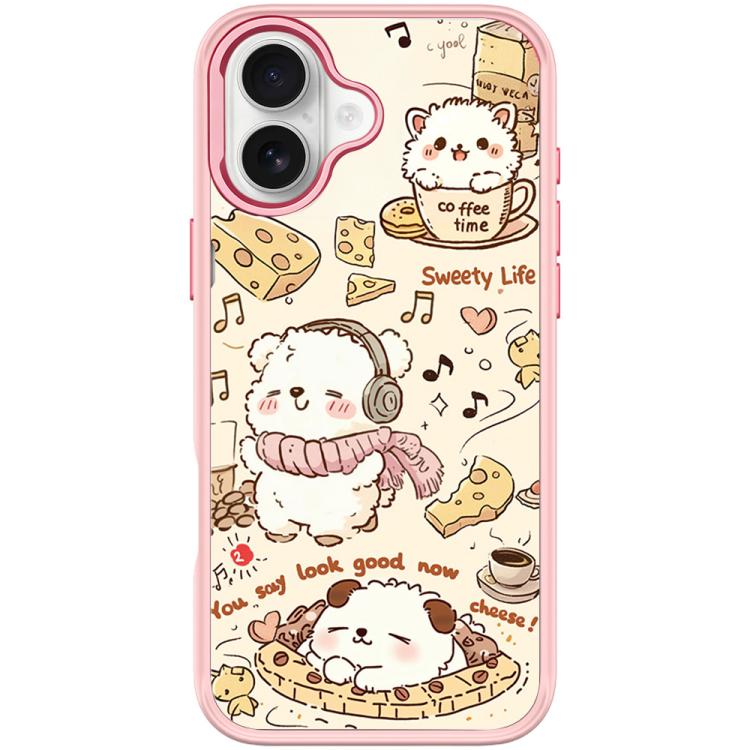 Adorable Coffee Cat Pattern Magnetic Phone Case, For iPhone 16 Pro Max, For iPhone 16 Pro, For iPhone 16 Plus, For iPhone 16