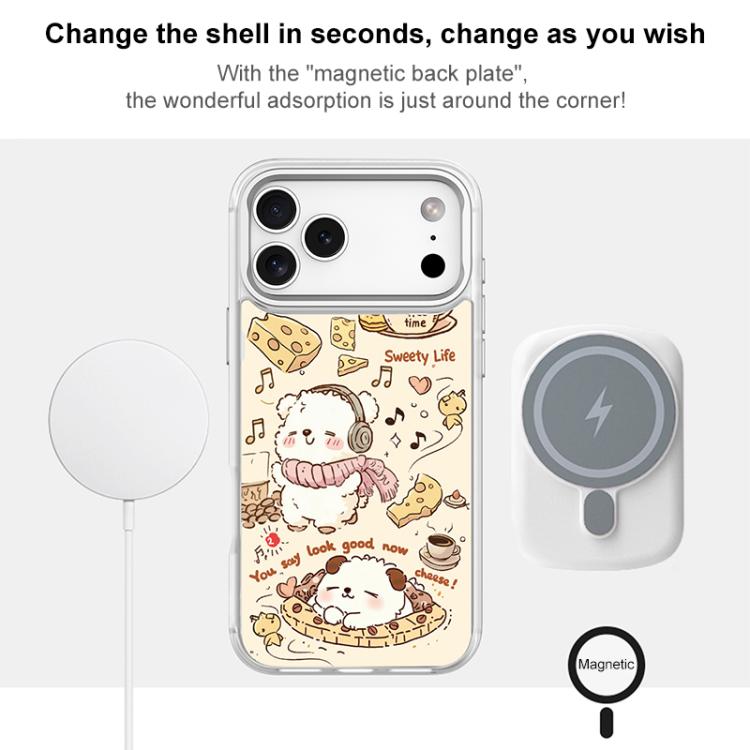 Adorable Coffee Cat Pattern Magnetic Phone Case, For iPhone 16 Pro Max, For iPhone 16 Pro, For iPhone 16 Plus, For iPhone 16