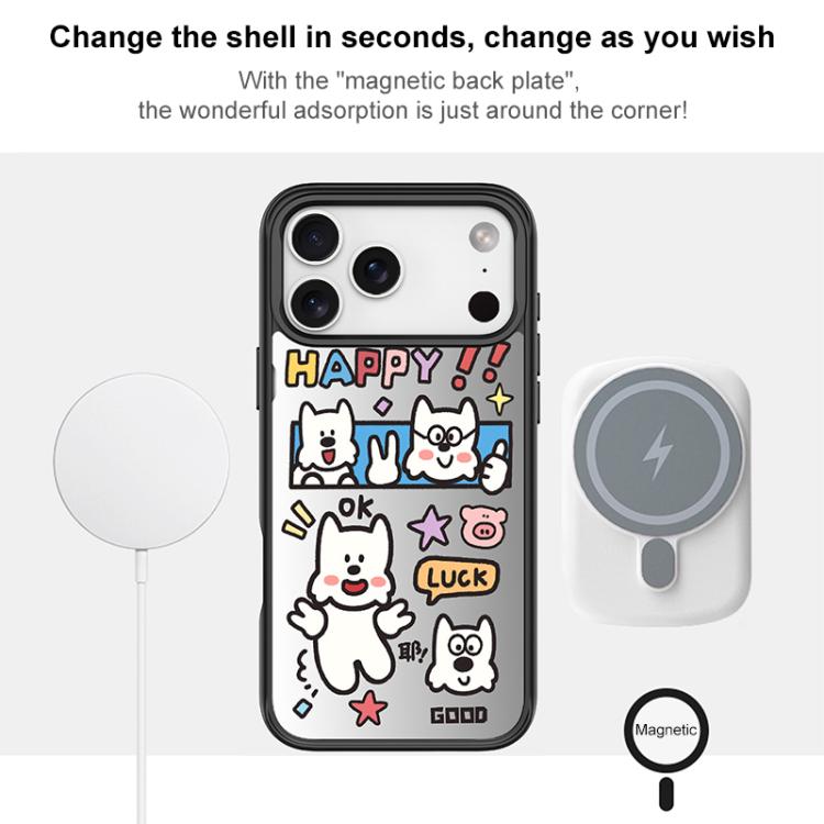 Good Day Pattern Magnetic Phone Case, For iPhone 16 Pro Max, For iPhone 16 Pro, For iPhone 16 Plus, For iPhone 16