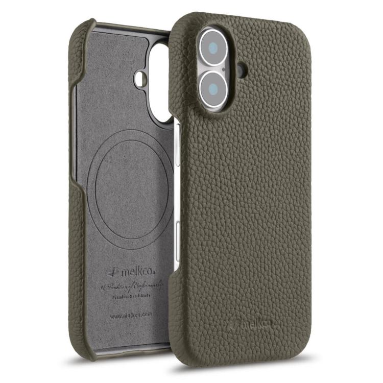 melkco Litchi Texture Magnetic Half Coverage Genuine Leather Phone Case, For iPhone 16, For iPhone 15 Pro Max, For iPhone 15 Pro