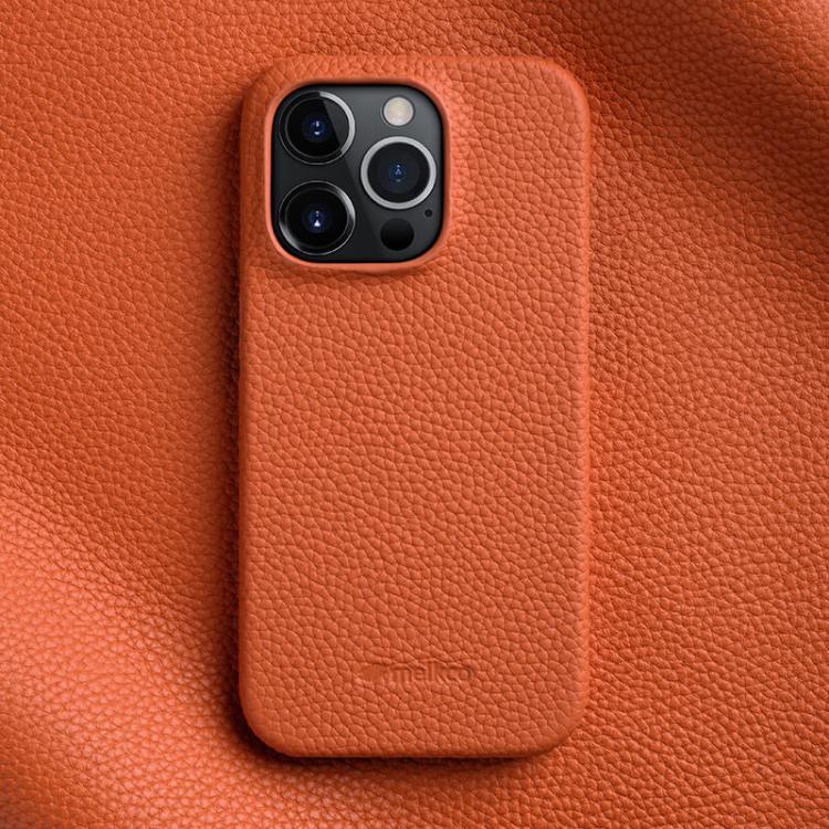 melkco Litchi Texture Magnetic Half Coverage Genuine Leather Phone Case, For iPhone 16, For iPhone 15 Pro Max, For iPhone 15 Pro