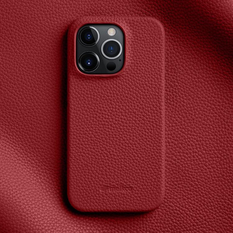 melkco Litchi Texture Magnetic Half Coverage Genuine Leather Phone Case, For iPhone 16, For iPhone 15 Pro Max, For iPhone 15 Pro