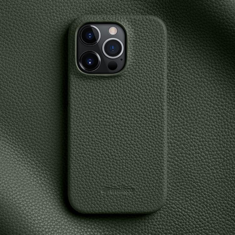 melkco Litchi Texture Magnetic Half Coverage Genuine Leather Phone Case, For iPhone 16, For iPhone 15 Pro Max, For iPhone 15 Pro