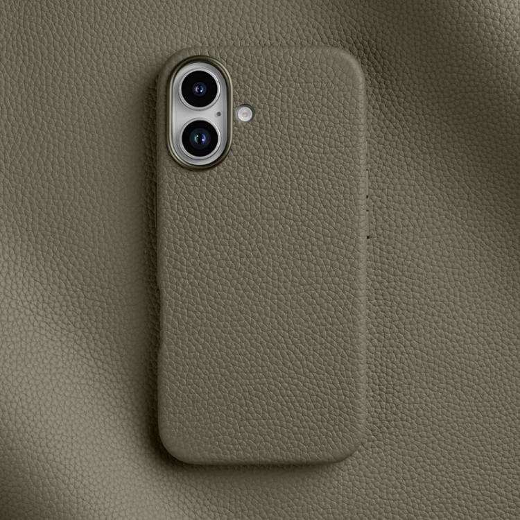melkco Litchi Texture Magnetic Full Coverage Genuine Leather Phone Case, For iPhone 16