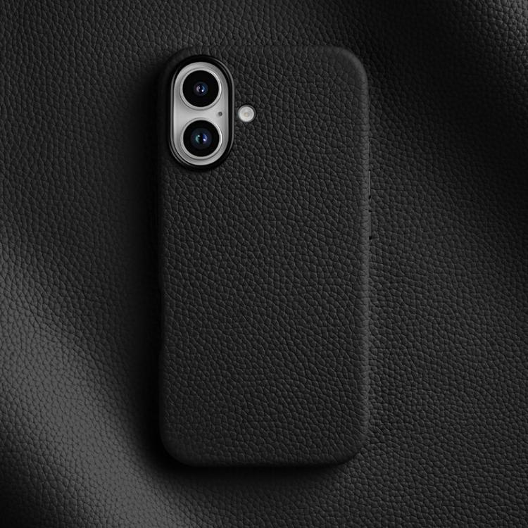 melkco Litchi Texture Magnetic Full Coverage Genuine Leather Phone Case, For iPhone 16