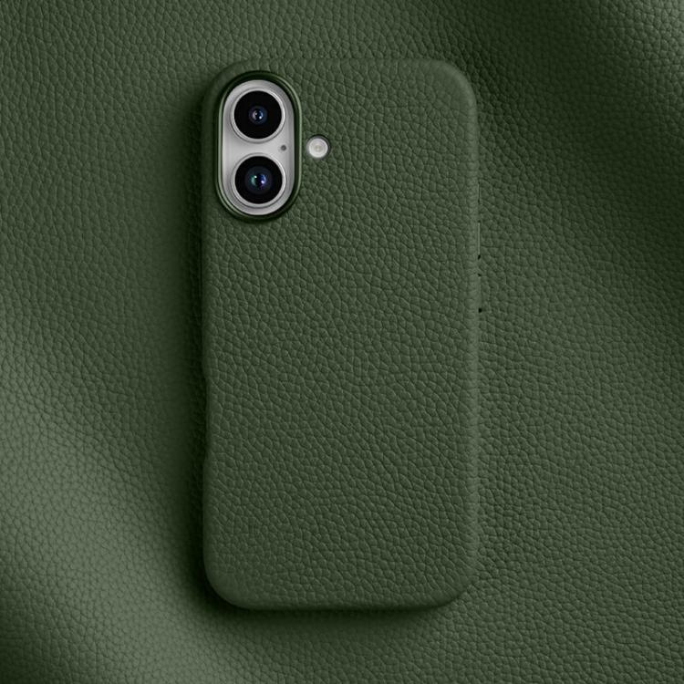 melkco Litchi Texture Magnetic Full Coverage Genuine Leather Phone Case, For iPhone 16