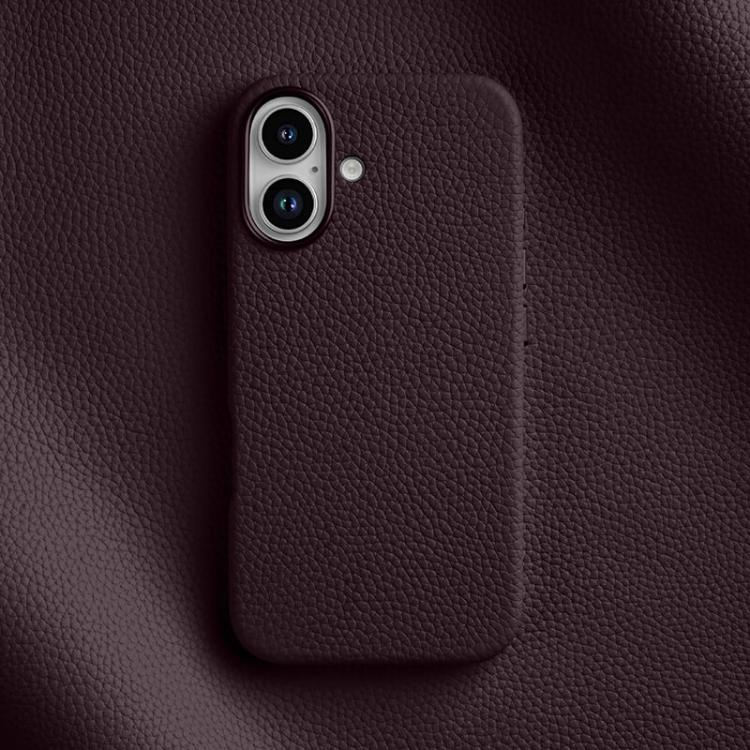 melkco Litchi Texture Magnetic Full Coverage Genuine Leather Phone Case, For iPhone 16