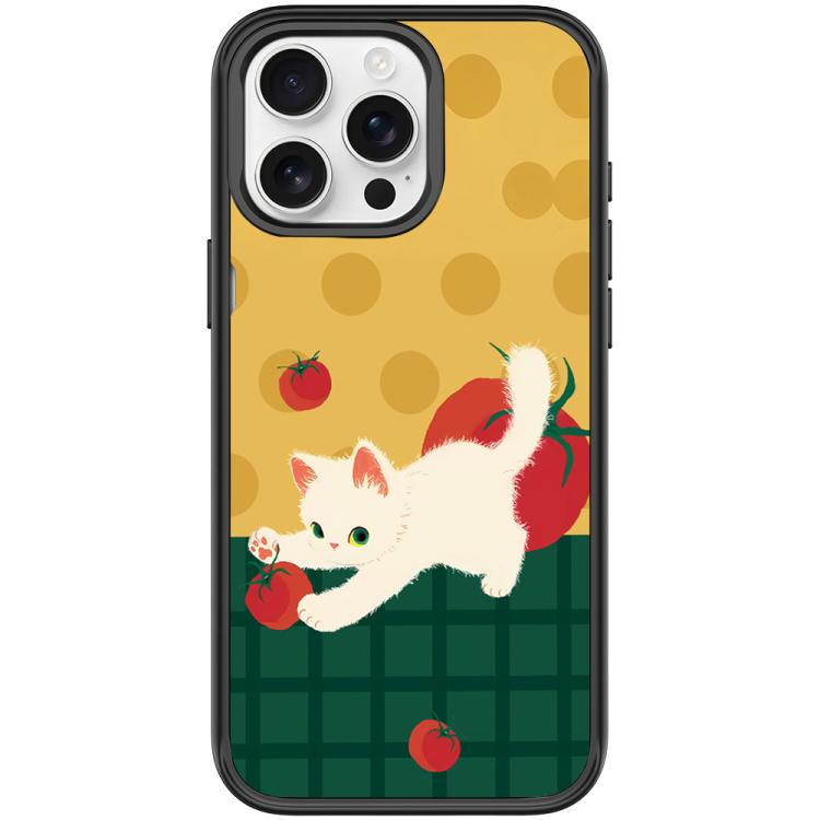 Tomato Cat Pattern Magnetic Phone Case, For iPhone 15 Pro Max, For iPhone 15 Pro