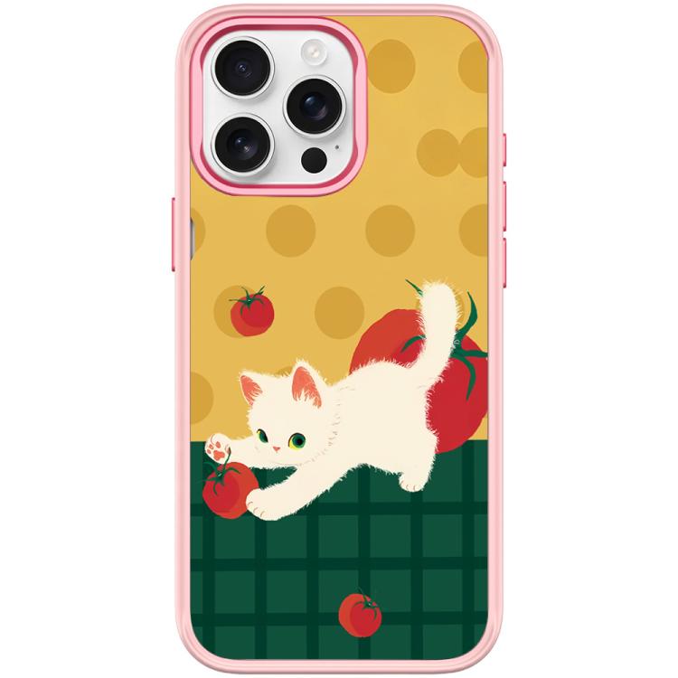 Tomato Cat Pattern Magnetic Phone Case, For iPhone 15 Pro Max, For iPhone 15 Pro