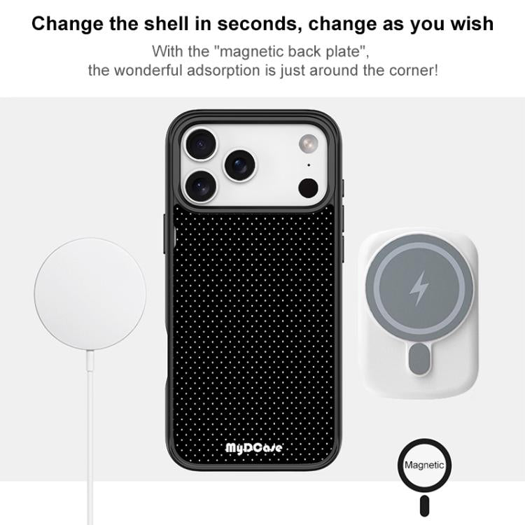Black Dots Pattern Magnetic Phone Case, For iPhone 16 Pro Max, For iPhone 16 Pro, For iPhone 16 Plus, For iPhone 16