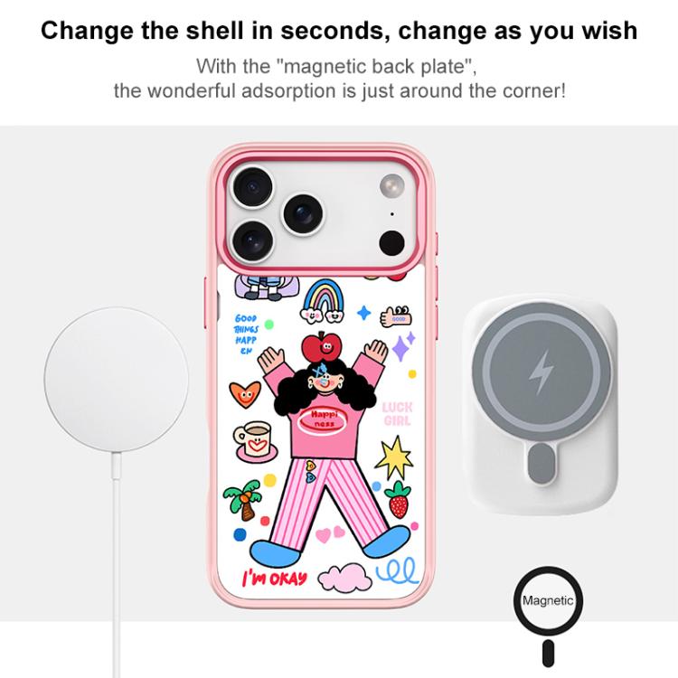 Apple Little Girl Pattern Magnetic Phone Case, For iPhone 15 Pro Max, For iPhone 15 Pro