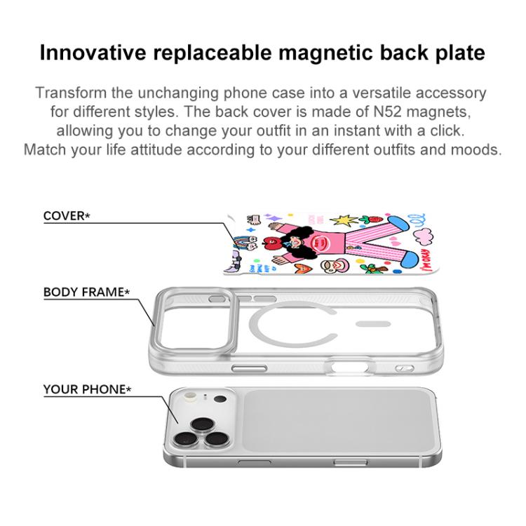 Apple Little Girl Pattern Magnetic Phone Case, For iPhone 15 Pro Max, For iPhone 15 Pro