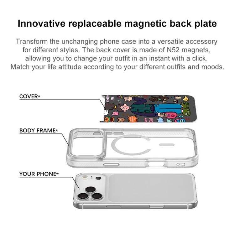 American Girl Pattern Magnetic Phone Case, For iPhone 15 Pro Max, For iPhone 15 Pro