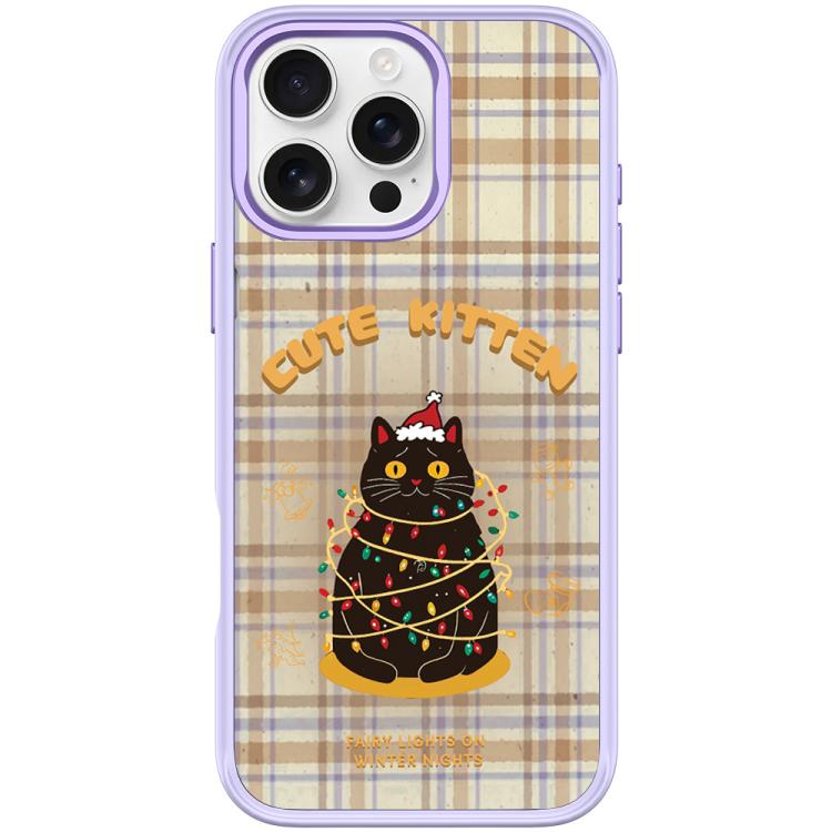 Christmas Cat Pattern Magnetic Phone Case, For iPhone 16 Pro Max, For iPhone 16 Pro, For iPhone 16 Plus, For iPhone 16