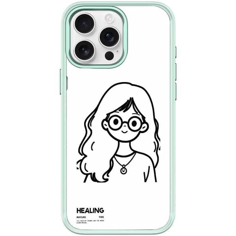 Sketch Quiet Girl Pattern Magnetic Phone Case, For iPhone 15 Pro Max, For iPhone 15 Pro