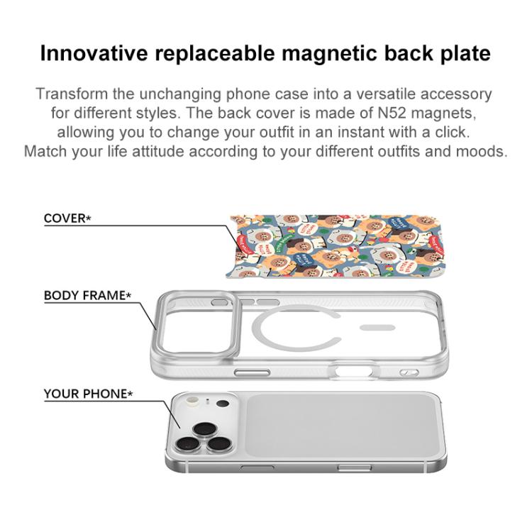 Adorable Whirlwind Dog Pattern Magnetic Phone Case, For iPhone 16 Pro Max, For iPhone 16 Pro, For iPhone 16 Plus, For iPhone 16