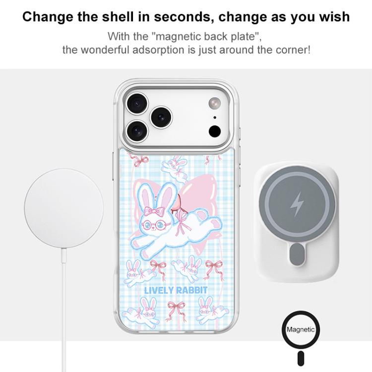 Bow Rabbit Pattern Magnetic Phone Case, For iPhone 17 Pro Max, For iPhone 17 Pro, For iPhone 17, For iPhone Air
