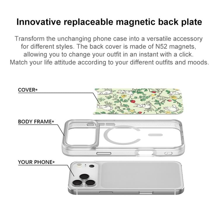 Branch Rabbit Pattern Magnetic Phone Case, For iPhone 17 Pro Max, For iPhone 17 Pro, For iPhone 17, For iPhone Air