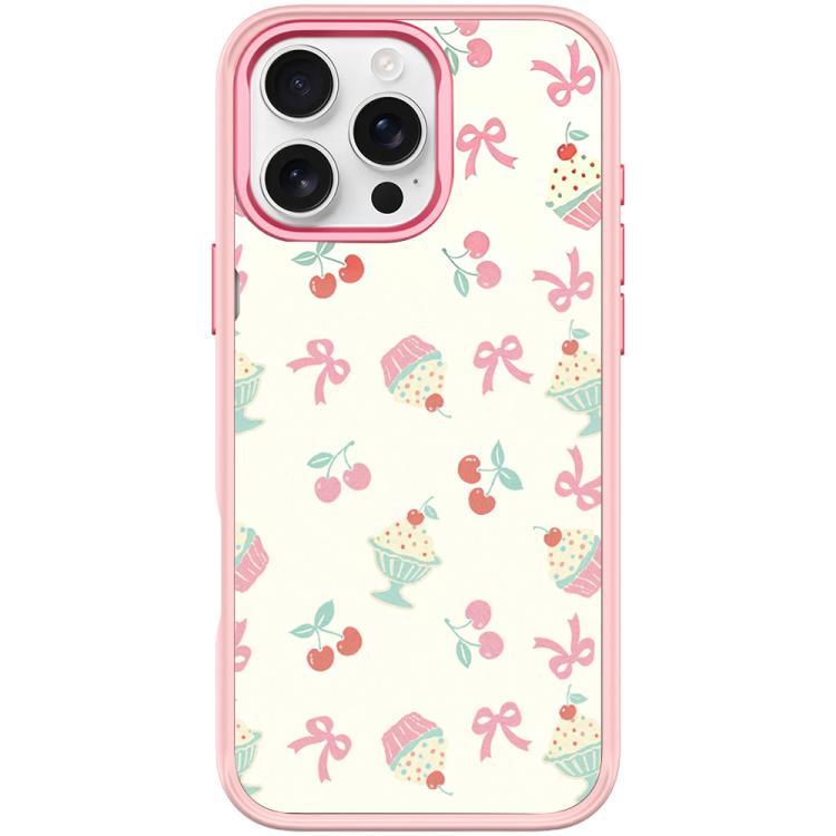 Cherry Cake Pattern Magnetic Phone Case, For iPhone 16 Pro Max, For iPhone 16 Pro, For iPhone 15 Pro Max, For iPhone 15 Pro
