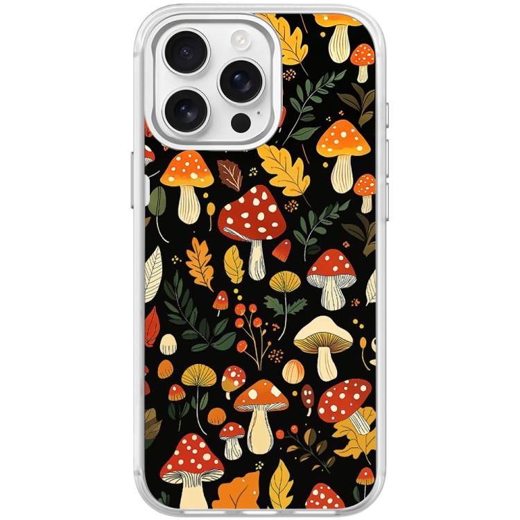Jungle Mushrooms Pattern Magnetic Phone Case, For iPhone 16 Pro Max, For iPhone 16 Pro, For iPhone 15 Pro Max, For iPhone 15 Pro