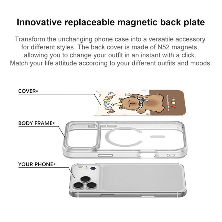 Adorable Little Capybara Pattern Magnetic Phone Case, For iPhone 17 Pro Max, For iPhone 17 Pro, For iPhone 17, For iPhone Air