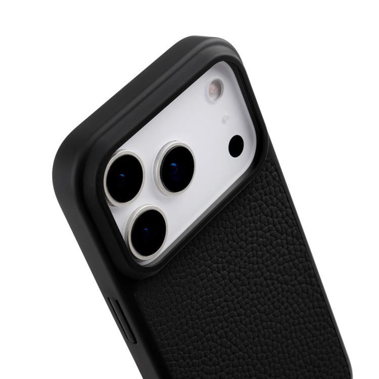 melkco Litchi Texture Magnetic Full Coverage Genuine Leather Hybrid PC Phone Case, For iPhone 17 Pro Max, For iPhone 17 Pro, For iPhone Air