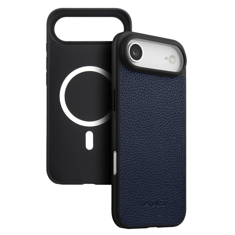 melkco Litchi Texture Magnetic Full Coverage Genuine Leather Hybrid PC Phone Case, For iPhone 17 Pro Max, For iPhone 17 Pro, For iPhone Air
