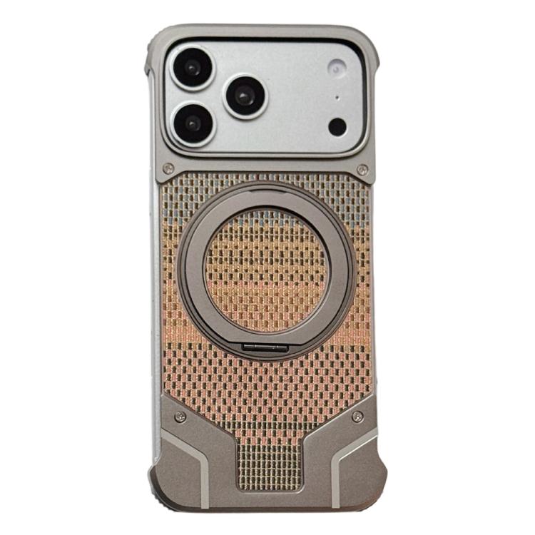 Thread Woven Armor Frameless Magnetic Holder Phone Case, For iPhone 17 Pro Max, For iPhone 17 Pro