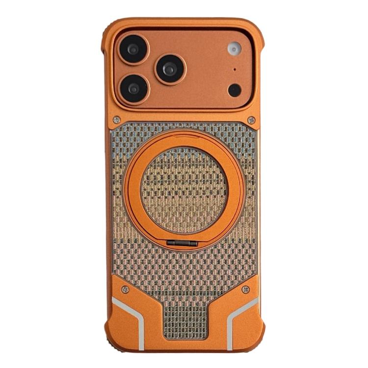 Thread Woven Armor Frameless Magnetic Holder Phone Case, For iPhone 17 Pro Max, For iPhone 17 Pro