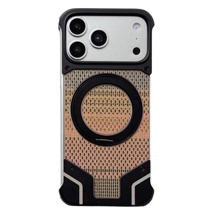 Thread Woven Armor Frameless Magnetic Holder Phone Case, For iPhone 17 Pro Max, For iPhone 17 Pro