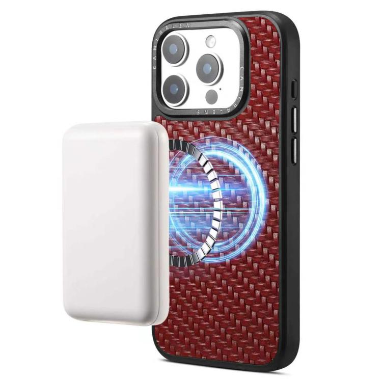 Denior A26 Genuine Leather Woven Texture Magnetic Phone Case, For iPhone 17 Pro Max, For iPhone 17 Pro, For iPhone 16 Pro Max, For iPhone 16 Pro, For iPhone 15 Pro Max, For iPhone 15 Pro
