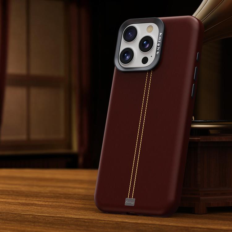 Jazz Series Retro Vegan Leather Textured Metal Frame Magnetic Phone Case, For iPhone 16 Pro Max, For iPhone 16 Pro, For iPhone 16 Plus, For iPhone 16
