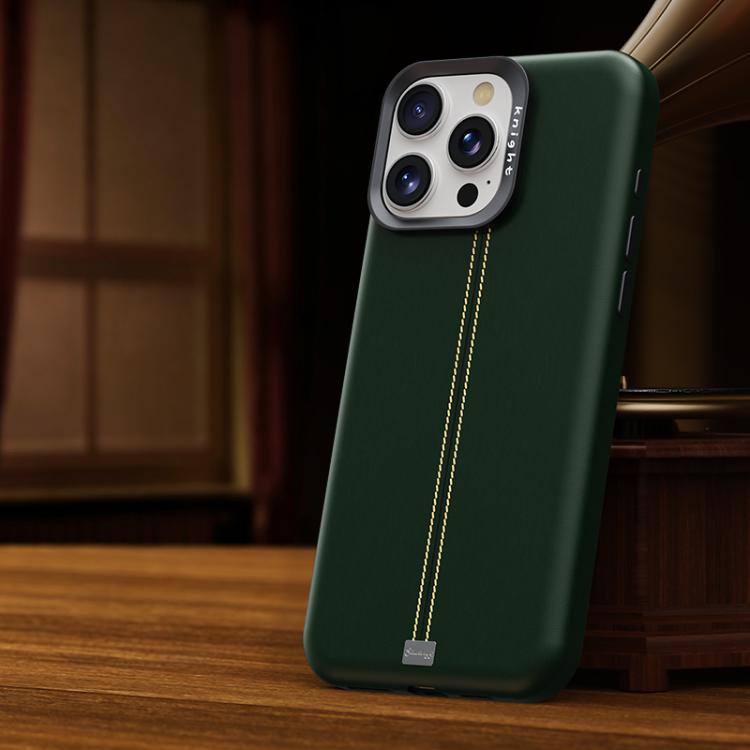 Jazz Series Retro Vegan Leather Textured Metal Frame Magnetic Phone Case, For iPhone 15 Pro Max, For iPhone 15 Pro, For iPhone 15 Plus / 14 Plus, For iPhone 15