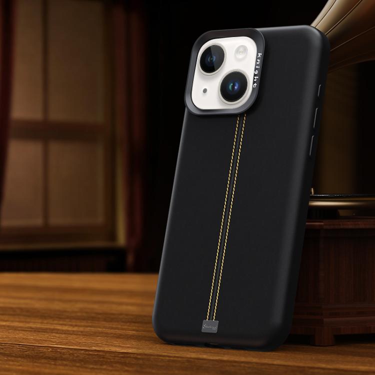 Jazz Series Retro Vegan Leather Textured Metal Frame Magnetic Phone Case, For iPhone 15 Pro Max, For iPhone 15 Pro, For iPhone 15 Plus / 14 Plus, For iPhone 15