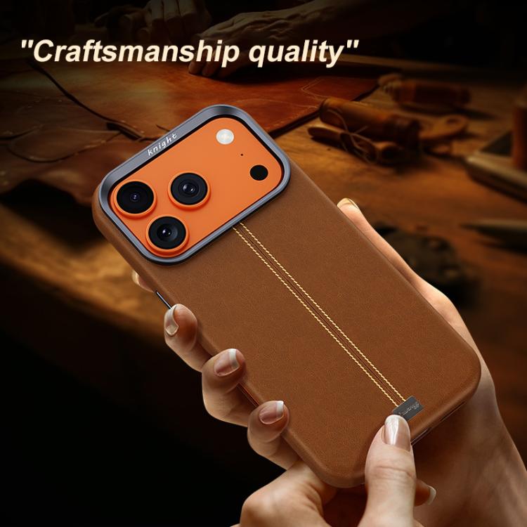 Jazz Series Retro Vegan Leather Textured Metal Frame Magnetic Phone Case, For iPhone 15 Pro Max, For iPhone 15 Pro, For iPhone 15 Plus / 14 Plus, For iPhone 15