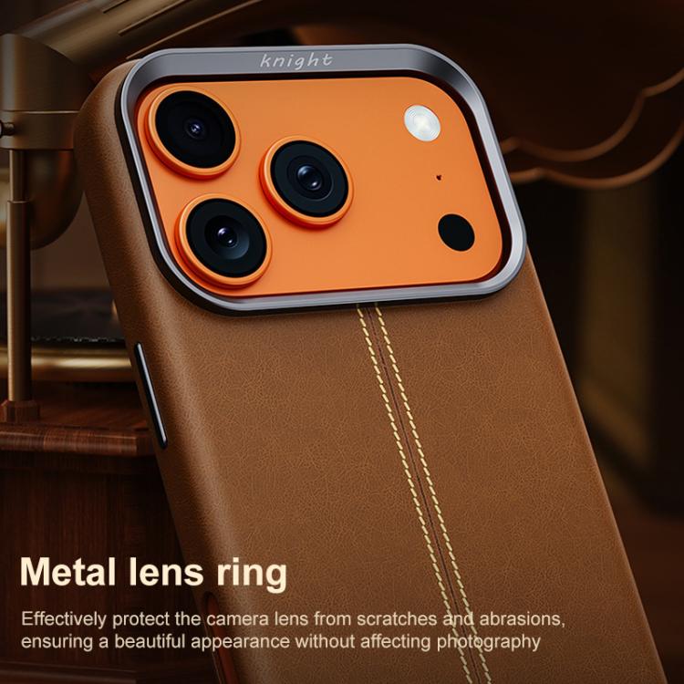 Jazz Series Retro Vegan Leather Textured Metal Frame Magnetic Phone Case, For iPhone 15 Pro Max, For iPhone 15 Pro, For iPhone 15 Plus / 14 Plus, For iPhone 15