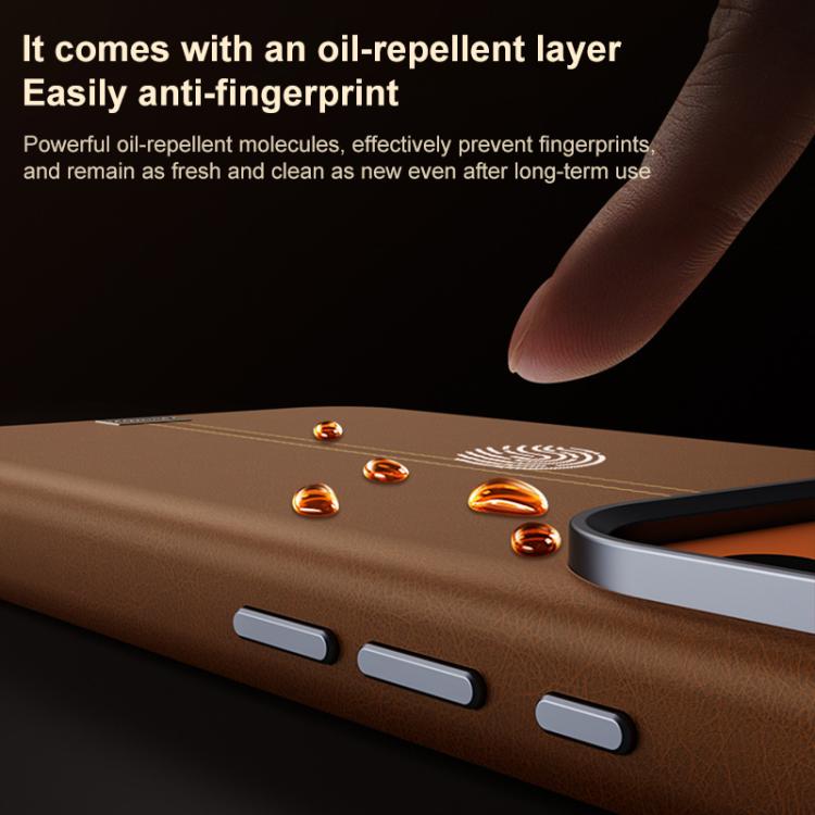 Jazz Series Retro Vegan Leather Textured Metal Frame Magnetic Phone Case, For iPhone 15 Pro Max, For iPhone 15 Pro, For iPhone 15 Plus / 14 Plus, For iPhone 15