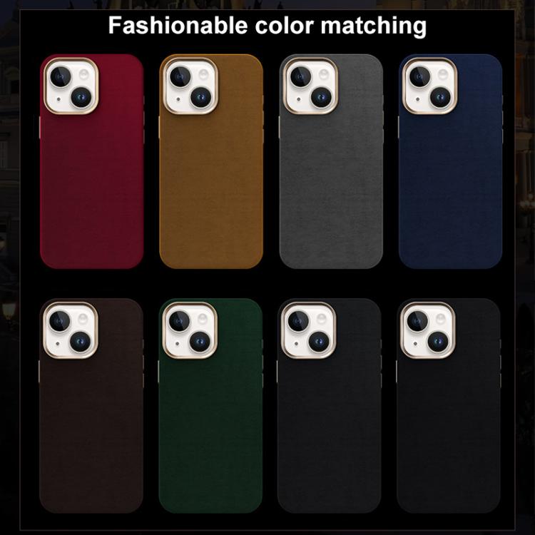 Ottilan Series Full Coverage Magnetic Microfiber Leather PC Phone Case, For iPhone 15 Plus / 14 Plus, For iPhone 15, For iPhone 14 / 13