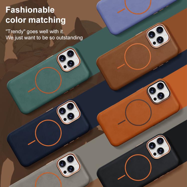 Elephant Leather Full Coverage Magnetic Microfiber Leather PC Phone Case, For iPhone 13 Pro