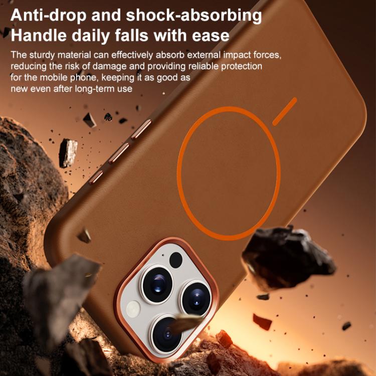 Elephant Leather Full Coverage Magnetic Microfiber Leather PC Phone Case, For iPhone 13 Pro