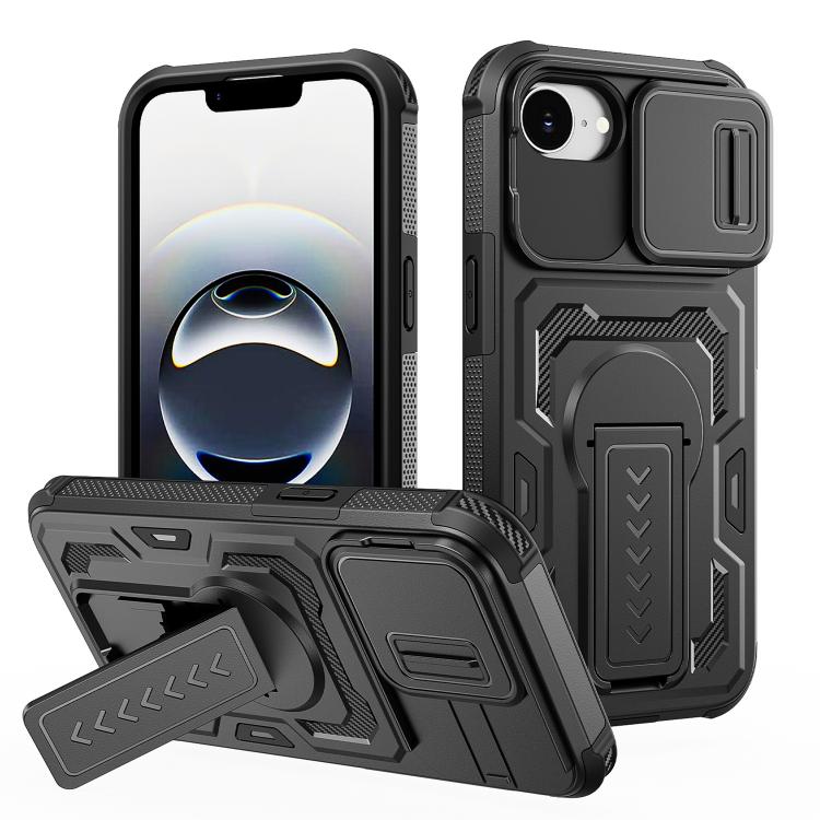 Slid Camera Shield Invisible Holder PC Hybrid TPU Phone Case, For iPhone 18, For iPhone 18 Pro, For iPhone 18 Pro Max, For iPhone 17e / 16e