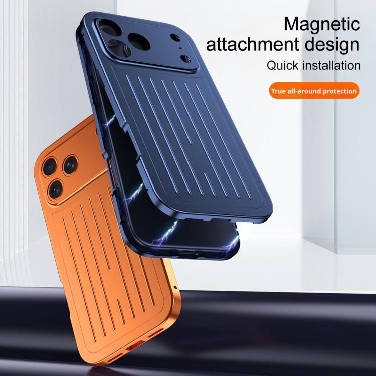Suitcase Texture Magnetic King Series Aluminum Alloy Phone Case with Tempered Glass Film, For iPhone 17 Pro Max, For iPhone 17 Pro, For iPhone Air, For iPhone 16 Pro Max