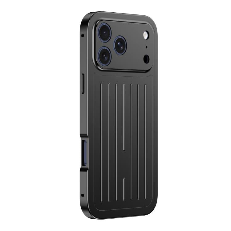 Suitcase Texture Magnetic King Series Aluminum Alloy Phone Case with Tempered Glass Film, For iPhone 17 Pro Max, For iPhone 17 Pro, For iPhone Air, For iPhone 16 Pro Max
