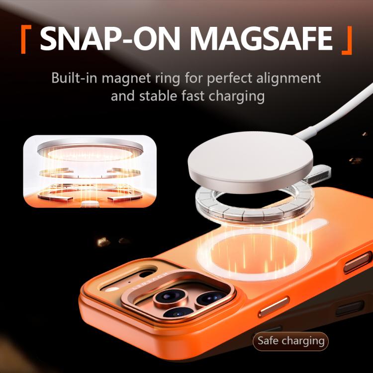 LeReach Le-Luster Series Metal Lens Kickstand Magnetic Phone Case, For iPhone 17 Pro Max, For iPhone 17 Pro