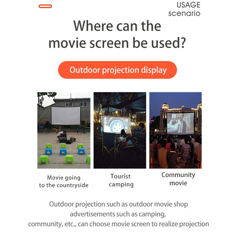 Simple Folding High Density Polyester Projector Film Curtain, Size:60 inch (16:9) Projection Area: 132x75cm, 60 inch (16:9) Projection Area: 132x75c