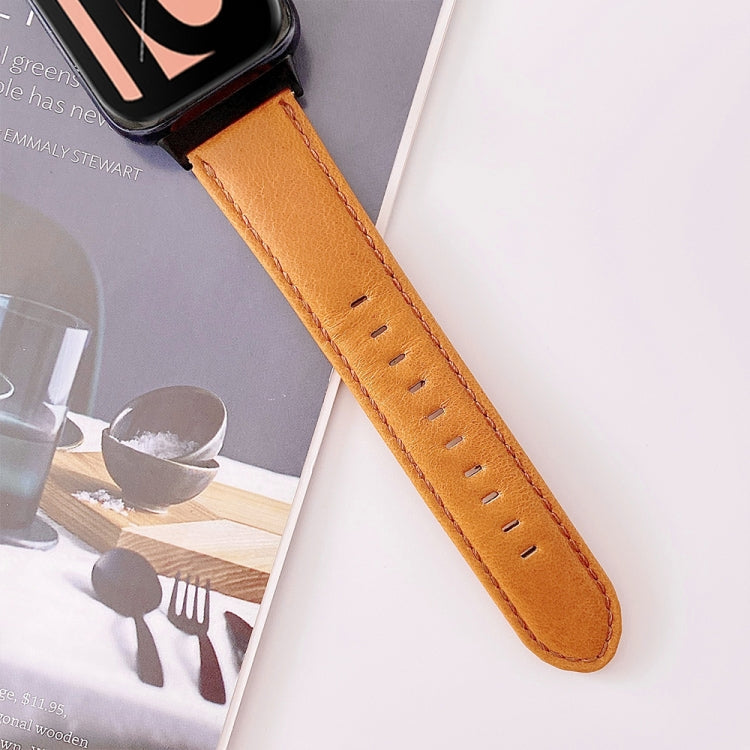 Plain Weave Genuine Leather Replacement Strap Watchband, For OPPO Watch 41mm, For OPPO Watch 46mm