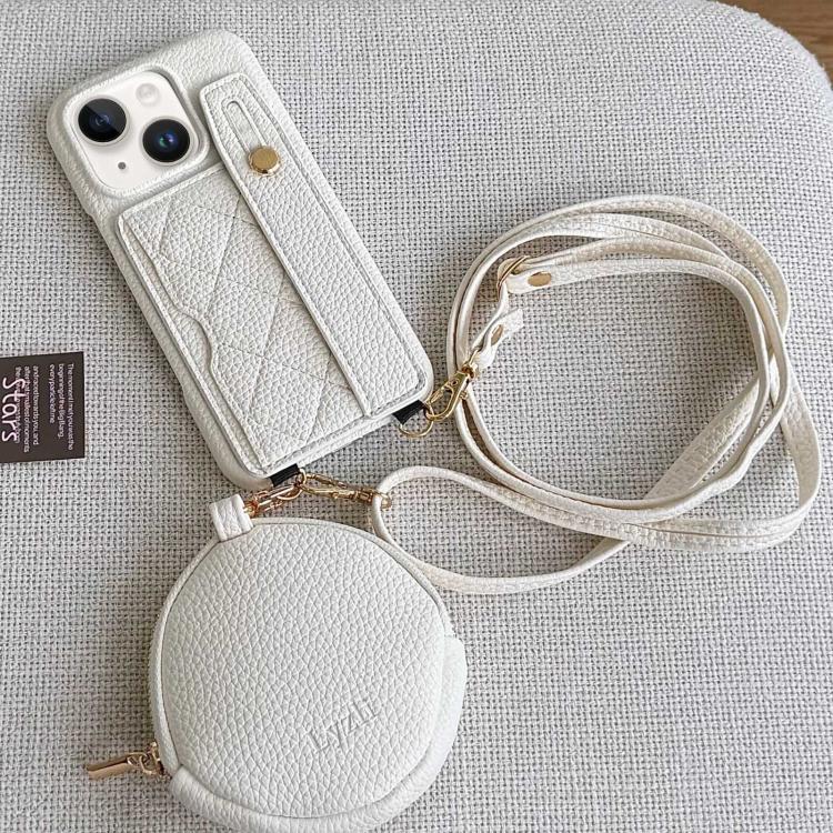Diamond Pattern Wristband Card Slot PU Phone Case with Small Wallet, For iPhone 14, For iPhone 14 Pro