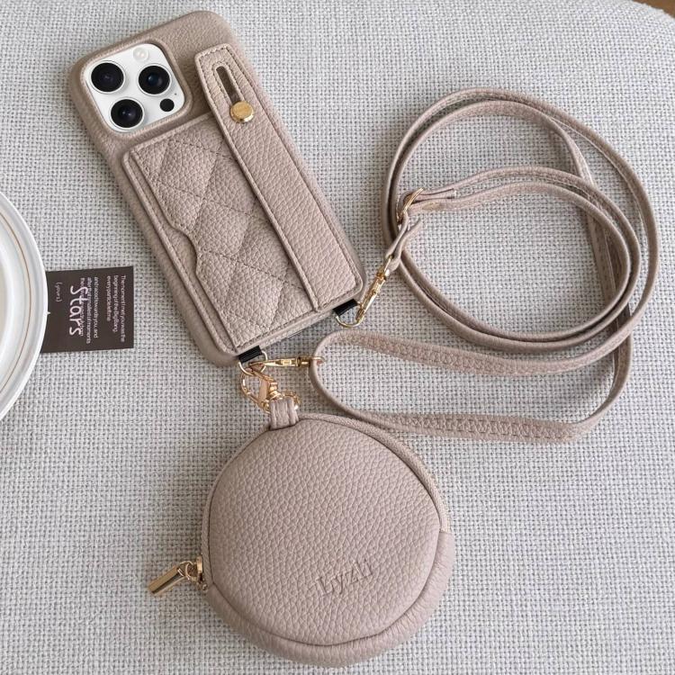 Diamond Pattern Wristband Card Slot PU Phone Case with Small Wallet, For iPhone 14 Pro Max, For iPhone SE 2022 / SE 2020 / 8 / 7