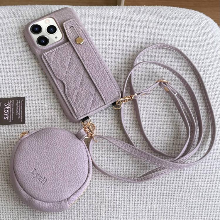 Diamond Pattern Wristband Card Slot PU Phone Case with Small Wallet, For iPhone 11 Pro