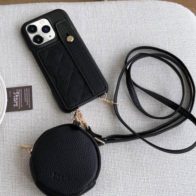 Diamond Pattern Wristband Card Slot PU Phone Case with Small Wallet, For iPhone 11 Pro